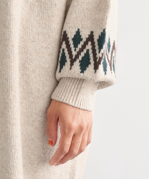 Chaco closet（チャコ クローゼット）の「求心ジャガードニットワンピース（ワンピース・レディース・アイボリー/ブラック・FREE）」の20枚目の写真