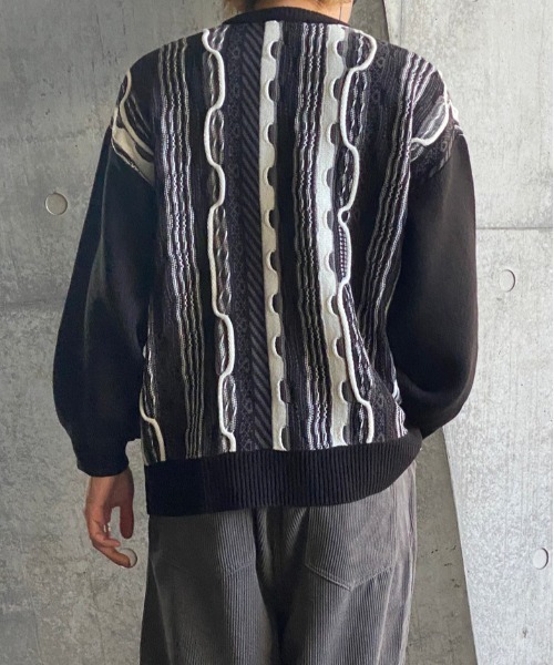 kutir(クティール)の「クラシック柄3Dニット(ニット/セーター・メンズ・ブラック/ブラウン/ベージュ・MEDIUM/LARGE)」の10枚目の写真
