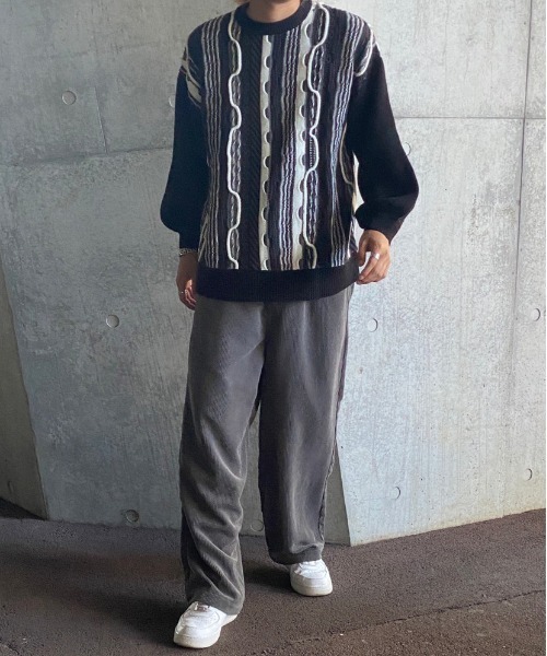 kutir(クティール)の「クラシック柄3Dニット(ニット/セーター・メンズ・ブラック/ブラウン/ベージュ・MEDIUM/LARGE)」の4枚目の写真