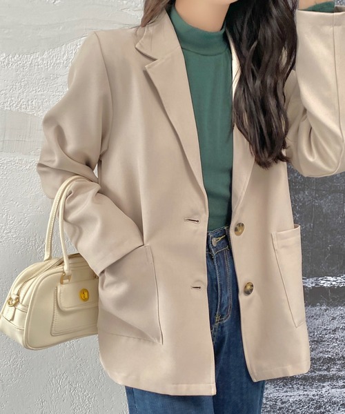 DIAVEL（ディアベル）の「2つボタンシングルジャケット（テーラードジャケット・レディース・テラコッタ/ベージュ/グレー/ブラウン・F）」の4枚目の写真