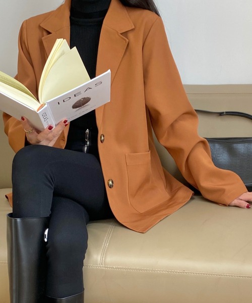 DIAVEL（ディアベル）の「2つボタンシングルジャケット（テーラードジャケット・レディース・テラコッタ/ベージュ/グレー/ブラウン・F）」の6枚目の写真