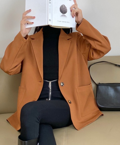 DIAVEL（ディアベル）の「2つボタンシングルジャケット（テーラードジャケット・レディース・テラコッタ/ベージュ/グレー/ブラウン・F）」の7枚目の写真