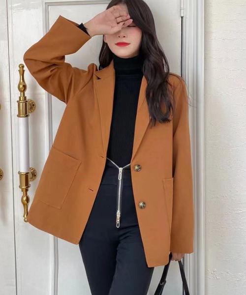 DIAVEL（ディアベル）の「2つボタンシングルジャケット（テーラードジャケット・レディース・テラコッタ/ベージュ/グレー/ブラウン・F）」の8枚目の写真