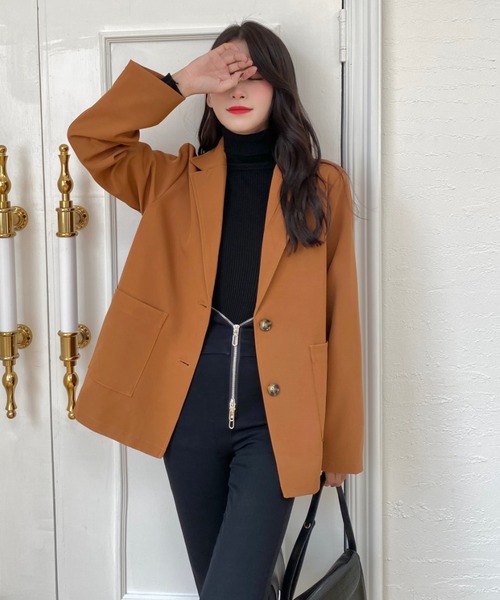 DIAVEL（ディアベル）の「2つボタンシングルジャケット（テーラードジャケット・レディース・テラコッタ/ベージュ/グレー/ブラウン・F）」の9枚目の写真