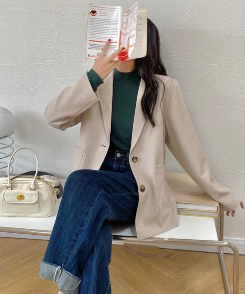 DIAVEL（ディアベル）の「2つボタンシングルジャケット（テーラードジャケット・レディース・テラコッタ/ベージュ/グレー/ブラウン・F）」の13枚目の写真