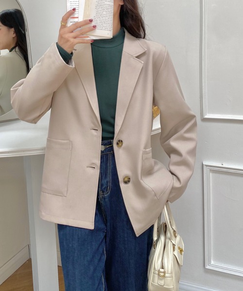 DIAVEL（ディアベル）の「2つボタンシングルジャケット（テーラードジャケット・レディース・テラコッタ/ベージュ/グレー/ブラウン・F）」の14枚目の写真