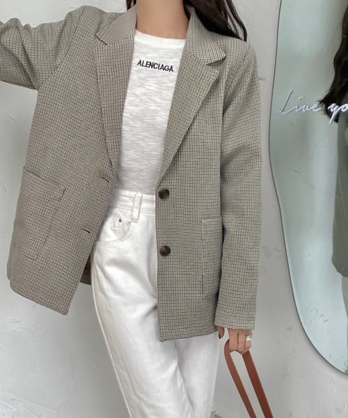 DIAVEL（ディアベル）の「2つボタンシングルジャケット（テーラードジャケット・レディース・テラコッタ/ベージュ/グレー/ブラウン・F）」の19枚目の写真