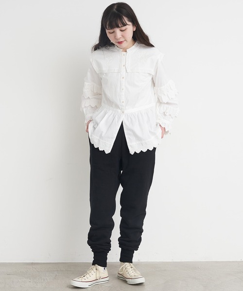 Malle（マル）の「Malle  30/8裏毛　MLワッペンパンツ（その他パンツ・レディース・ブラック/キナリ・FREE）」の18枚目の写真