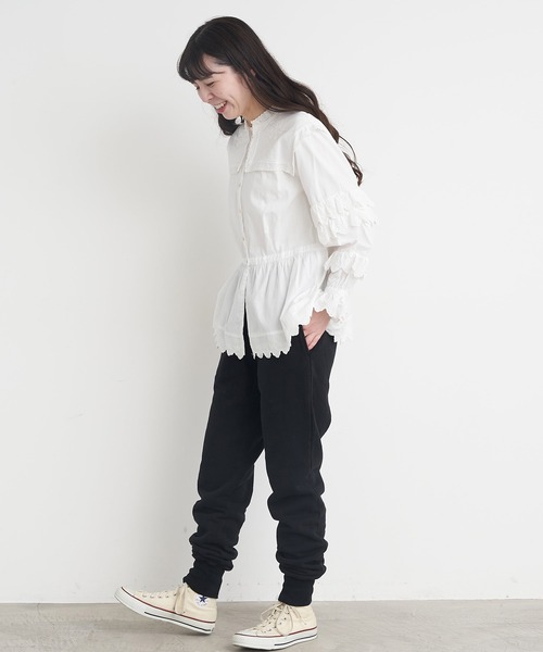 Malle（マル）の「Malle  30/8裏毛　MLワッペンパンツ（その他パンツ・レディース・ブラック/キナリ・FREE）」の6枚目の写真