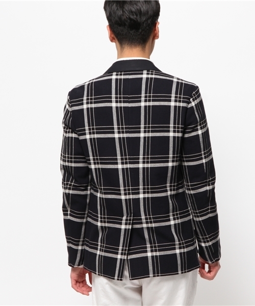 EDIFICE（エディフィス）の「◇カラミメッシュチェックジャケット（テーラードジャケット・メンズ・ネイビー・46/48/44/50）」の4枚目の写真