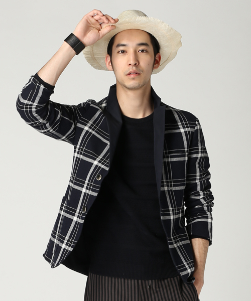 EDIFICE（エディフィス）の「◇カラミメッシュチェックジャケット（テーラードジャケット・メンズ・ネイビー・46/48/44/50）」の16枚目の写真