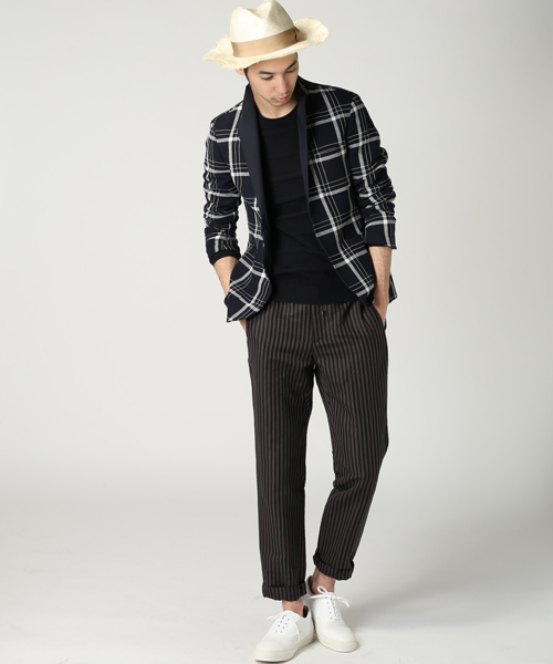 EDIFICE（エディフィス）の「◇カラミメッシュチェックジャケット（テーラードジャケット・メンズ・ネイビー・46/48/44/50）」の17枚目の写真