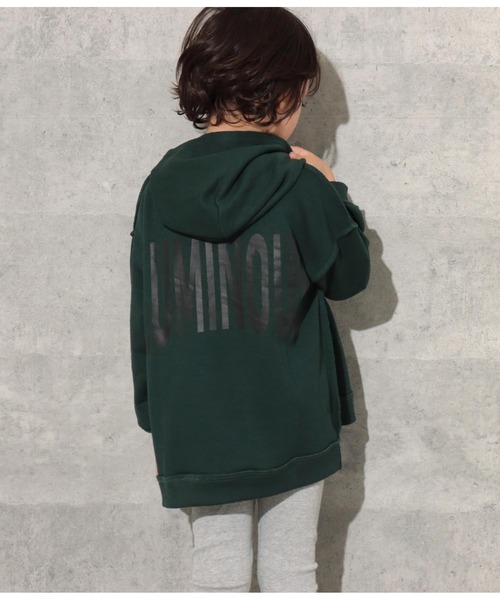 ANAP kids（アナップキッズ）の「裏毛ビッグロゴフーディートップススウェット（パーカー・キッズ・スミクロ/モスグリーン/ライトグレー・120cm/130cm/110cm）」の9枚目の写真