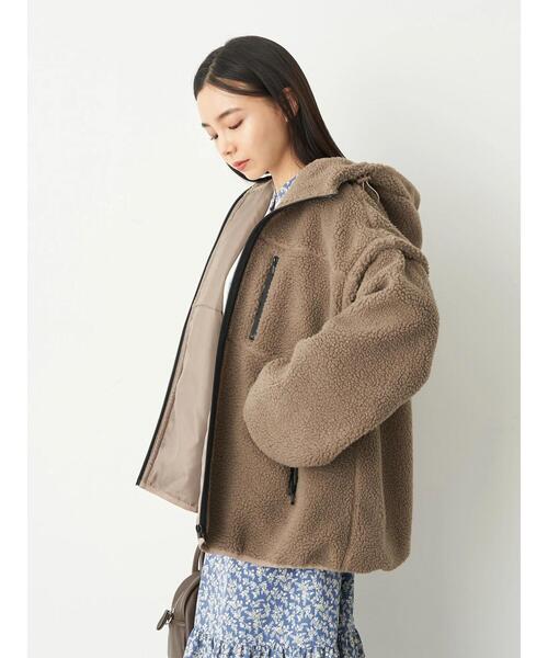 earth music&ecology（アースミュージックアンドエコロジー）の「2WAYボアブルゾン（ブルゾン・レディース・ブラック/ベージュ/モカ・M/L）」の15枚目の写真