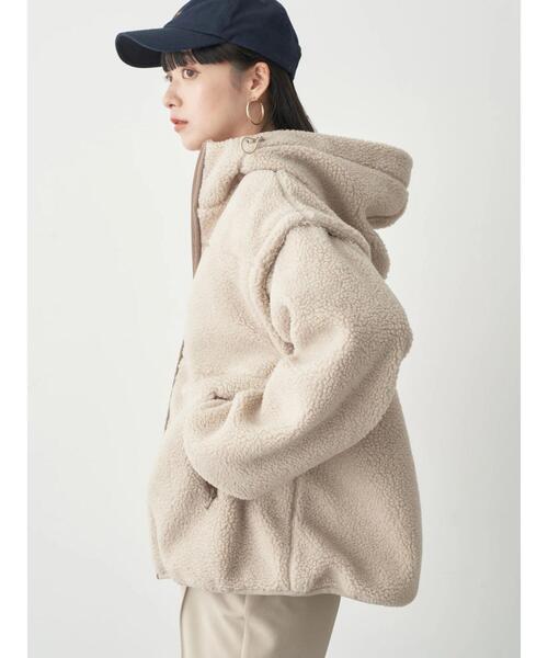 earth music&ecology（アースミュージックアンドエコロジー）の「2WAYボアブルゾン（ブルゾン・レディース・ブラック/ベージュ/モカ・M/L）」の16枚目の写真