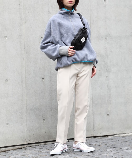 SETUP7（セットアップセブン）の「リングファスナーがスッキリ見え。あったかトレーナー。【SETUP7】ハーフジップフリースブルオーバー（スウェット・レディース・グレー系1/グレー系その他2/アイボリー/ブラック/アイボリー系2・FREE）」の8枚目の写真