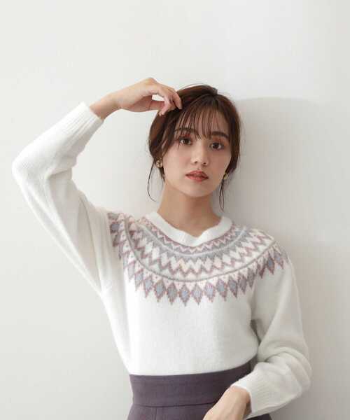 PROPORTION BODY DRESSING（プロポーションボディドレッシング）の「ノルディックニット / 1213170106（ニット/セーター・レディース・グレー系その他/ホワイト・FREE）」の5枚目の写真