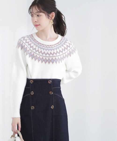 PROPORTION BODY DRESSING（プロポーションボディドレッシング）の「ノルディックニット / 1213170106（ニット/セーター・レディース・グレー系その他/ホワイト・FREE）」の3枚目の写真