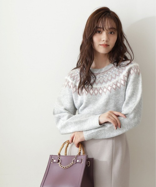 PROPORTION BODY DRESSING（プロポーションボディドレッシング）の「ノルディックニット / 1213170106（ニット/セーター・レディース・グレー系その他/ホワイト・FREE）」の2枚目の写真