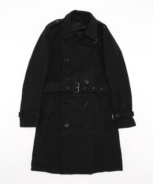 semantic design（セマンティックデザイン）の「セマンティックデザイン/semantic design ウールライク ダブルトレンチコート（トレンチコート・メンズ・ブラック/ベージュ・MEDIUM/LARGE/S/X-LARGE）」の3枚目の写真