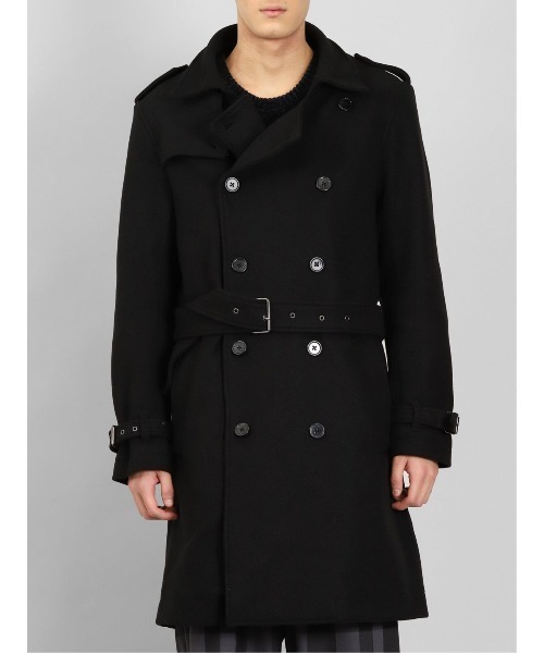 semantic design（セマンティックデザイン）の「セマンティックデザイン/semantic design ウールライク ダブルトレンチコート（トレンチコート・メンズ・ブラック/ベージュ・MEDIUM/LARGE/S/X-LARGE）」の4枚目の写真