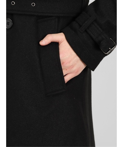 semantic design（セマンティックデザイン）の「セマンティックデザイン/semantic design ウールライク ダブルトレンチコート（トレンチコート・メンズ・ブラック/ベージュ・MEDIUM/LARGE/S/X-LARGE）」の8枚目の写真