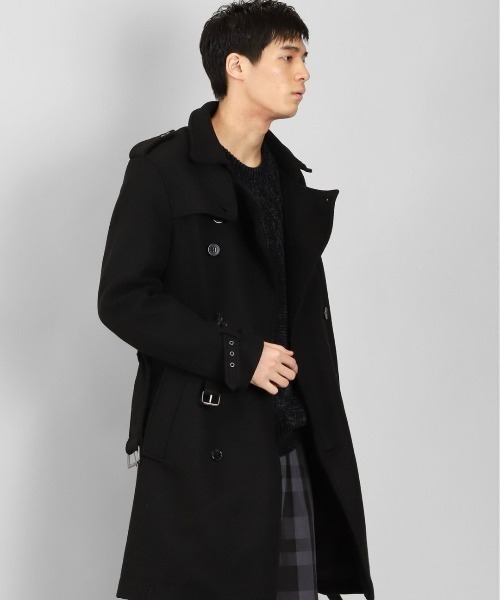 semantic design（セマンティックデザイン）の「セマンティックデザイン/semantic design ウールライク ダブルトレンチコート（トレンチコート・メンズ・ブラック/ベージュ・MEDIUM/LARGE/S/X-LARGE）」の14枚目の写真