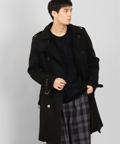 semantic design（セマンティックデザイン）の「セマンティックデザイン/semantic design ウールライク ダブルトレンチコート（トレンチコート・メンズ・ブラック/ベージュ・MEDIUM/LARGE/S/X-LARGE）」の15枚目の写真