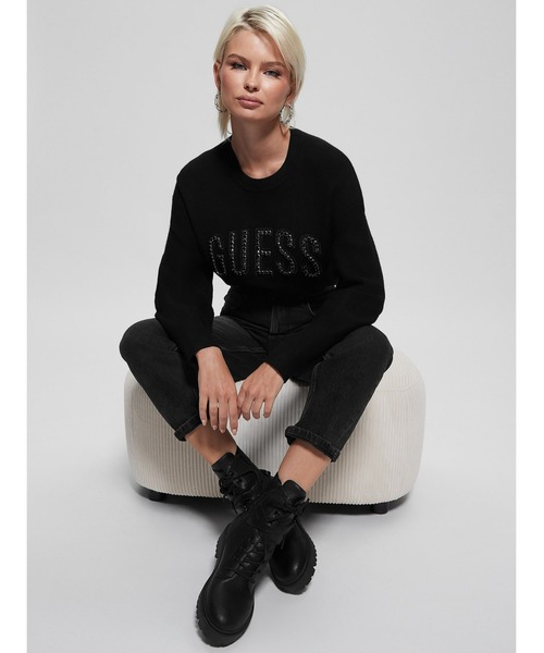 Guess(ゲス)の「Estelle Logo Sweater(ニット/セーター・レディース・ブラック・SMALL/MEDIUM/X-SMALL)」の5枚目の写真