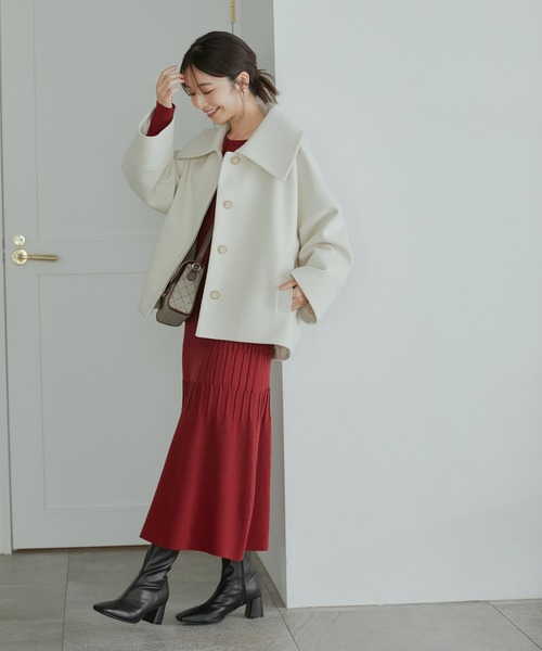 【洗える】ランダムリブマーメイドニットワンピース