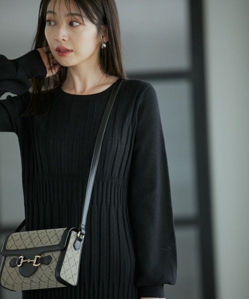 【洗える】ランダムリブマーメイドニットワンピース