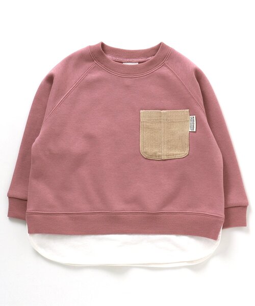 BREEZE（ブリーズ）の「あったかレイヤードトレーナー（スウェット・キッズ・ベージュ/レインボー/イエロー/チャコール/ブルー/グリーン/ピンク・100/110/130/140/90/120/80）」の6枚目の写真