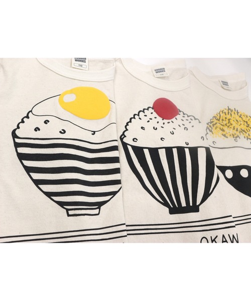 RUGGEDWORKS（ラゲッドワークス）の「《made in Japn》ごちそうロングTEE（Tシャツ/カットソー・キッズ・エンジ/ゴールド/レッド/ライトブラウン/マスタード/イエロー・90/100/110/120/130/140）」の10枚目の写真