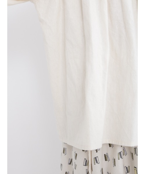 Samansa Mos2（サマンサ モスモス）の「綿麻スカラップレースブラウス（シャツ/ブラウス・レディース・ブラック/ベージュ/オフホワイト・ﾌﾘ-）」の10枚目の写真