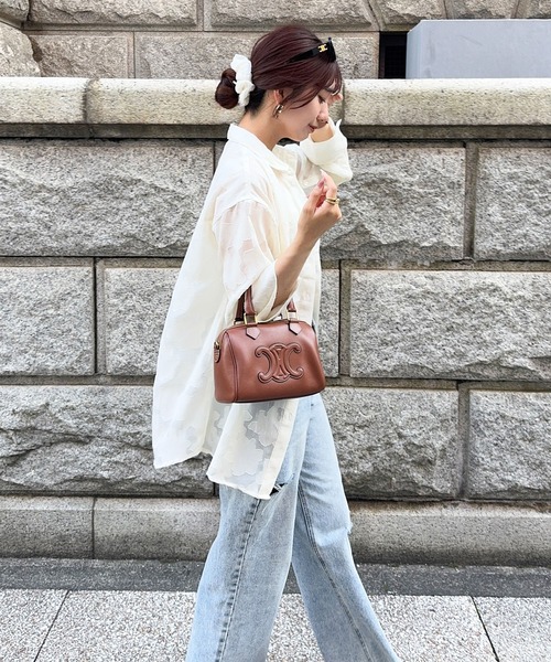 mily bilet（ミウィビレット）の「【mily bilet】ワンランク上の夏スタイル。シアージャガード花柄2wayシャツ（シャツ/ブラウス・レディース・アイボリー/ブラック/グリーン/モカ・SMALL/MEDIUM/LARGE/X-LARGE）」の10枚目の写真