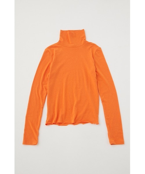 MOUSSY(マウジー)の「HI NECK SOFT LS Tシャツ(Tシャツ/カットソー・レディース・ライトグリーン/オフホワイト/オレンジ/ライトブルー・FREE)」の4枚目の写真