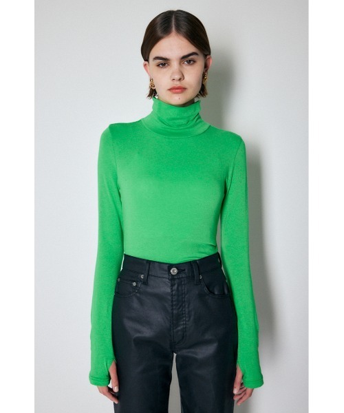 MOUSSY(マウジー)の「HI NECK SOFT LS Tシャツ(Tシャツ/カットソー・レディース・ライトグリーン/オフホワイト/オレンジ/ライトブルー・FREE)」の18枚目の写真