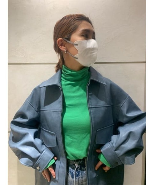 MOUSSY(マウジー)の「HI NECK SOFT LS Tシャツ(Tシャツ/カットソー・レディース・ライトグリーン/オフホワイト/オレンジ/ライトブルー・FREE)」の14枚目の写真