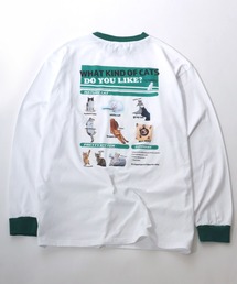 Salong hameu（サロン ハミュー）の「ネコちゃんプリント リンガーT/ロンT（Tシャツ/カットソー・メンズ）」