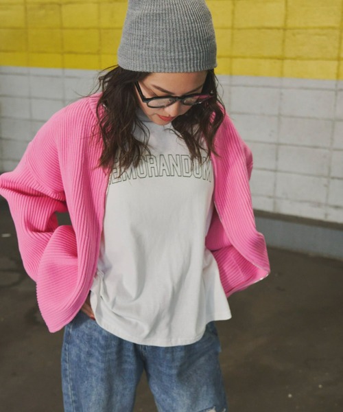 Auntie Rosa Holiday（アンティローザホリデー）の「フルジップニットオーバーカーディガン（カーディガン/ボレロ・レディース・ブラック/ピンク/アイボリー・FREE）」の12枚目の写真