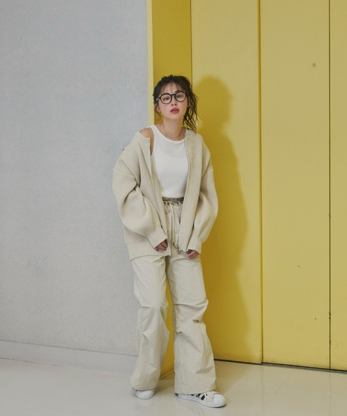 Auntie Rosa Holiday（アンティローザホリデー）の「フルジップニットオーバーカーディガン（カーディガン/ボレロ・レディース・ブラック/ピンク/アイボリー・FREE）」の22枚目の写真