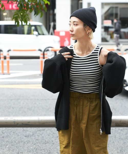 Auntie Rosa Holiday（アンティローザホリデー）の「フルジップニットオーバーカーディガン（カーディガン/ボレロ・レディース・ブラック/ピンク/アイボリー・FREE）」の14枚目の写真