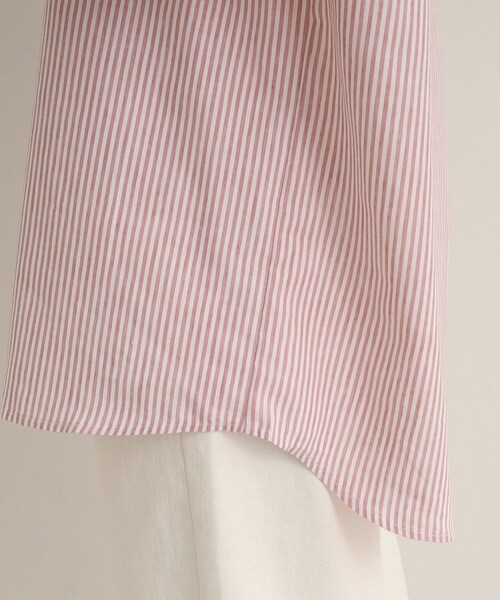 SHOO・LA・RUE(シューラルー)の「◆【UVカット/抗菌防臭/吸水速乾】大人のためのフレンチリネンブレンド前あきシャツ(シャツ/ブラウス・レディース・ピンク系その他/レモンイエロー/ホワイト系/ブラック系1/ライトグリーン系2/ブルー系2/ライトパープル/マスタード/カーキ/ライトブルー・03/02/04)」の20枚目の写真