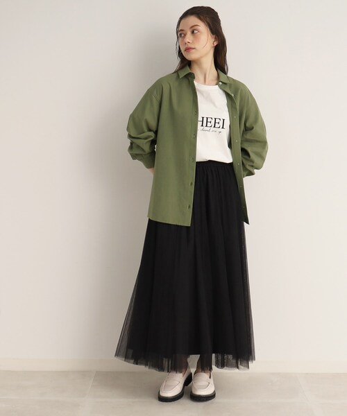 SHOO・LA・RUE(シューラルー)の「◆【UVカット/抗菌防臭/吸水速乾】大人のためのフレンチリネンブレンド前あきシャツ(シャツ/ブラウス・レディース・ピンク系その他/レモンイエロー/ホワイト系/ブラック系1/ライトグリーン系2/ブルー系2/ライトパープル/マスタード/カーキ/ライトブルー・03/02/04)」の13枚目の写真