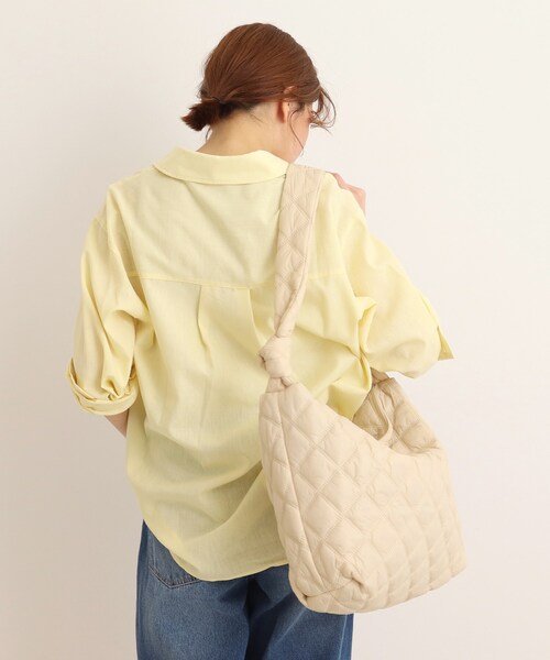 SHOO・LA・RUE(シューラルー)の「◆【UVカット/抗菌防臭/吸水速乾】大人のためのフレンチリネンブレンド前あきシャツ(シャツ/ブラウス・レディース・ピンク系その他/レモンイエロー/ホワイト系/ブラック系1/ライトグリーン系2/ブルー系2/ライトパープル/マスタード/カーキ/ライトブルー・03/02/04)」の18枚目の写真