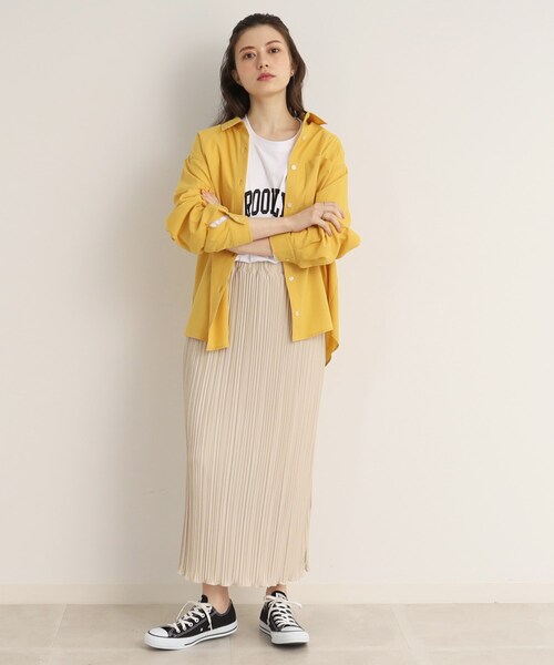 SHOO・LA・RUE(シューラルー)の「◆【UVカット/抗菌防臭/吸水速乾】大人のためのフレンチリネンブレンド前あきシャツ(シャツ/ブラウス・レディース・ピンク系その他/レモンイエロー/ホワイト系/ブラック系1/ライトグリーン系2/ブルー系2/ライトパープル/マスタード/カーキ/ライトブルー・03/02/04)」の19枚目の写真