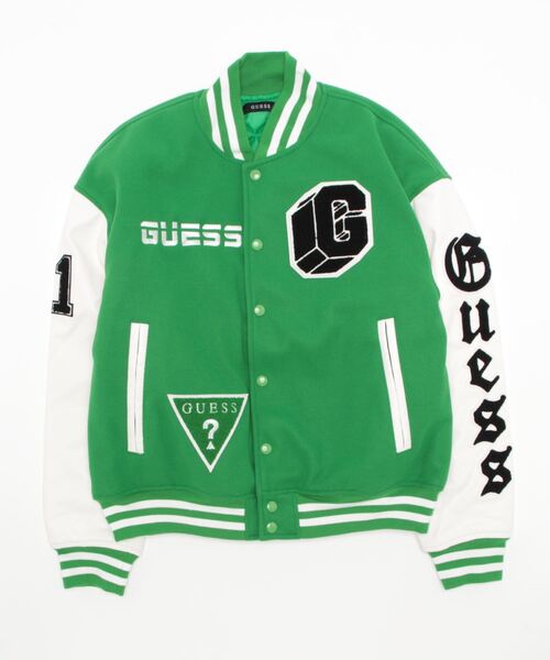 GUESS グリーン ホワイト スタジャン 81 GUESS グリーン ホワイト スタジャン 81 GUESS グリーン