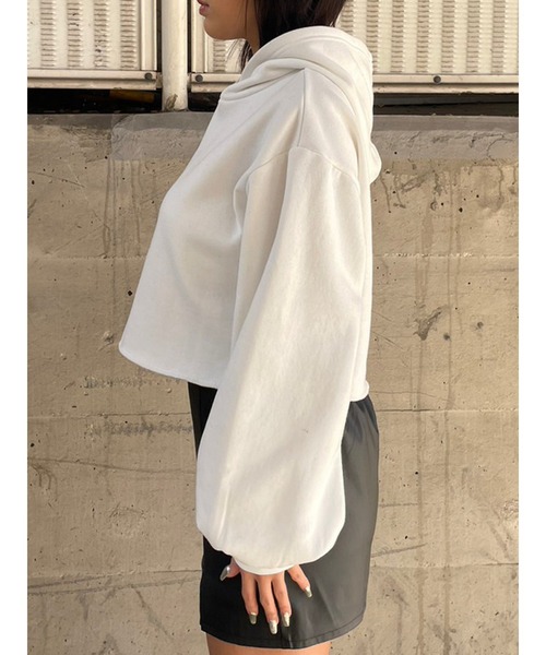 EGOIST（エゴイスト）の「EGOピスネームショートパーカー（パーカー・レディース・ホワイト/ブラック・FREE）」の9枚目の写真