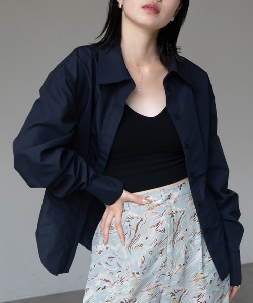 VACANCY(ヴァカンシー)の「コルセットブロードシャツ(シャツ/ブラウス・レディース・ホワイト/ライトグリーン/ブラック・FREE)」の3枚目の写真