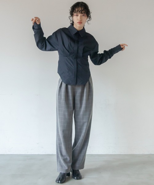 VACANCY(ヴァカンシー)の「コルセットブロードシャツ(シャツ/ブラウス・レディース・ホワイト/ライトグリーン/ブラック・FREE)」の17枚目の写真